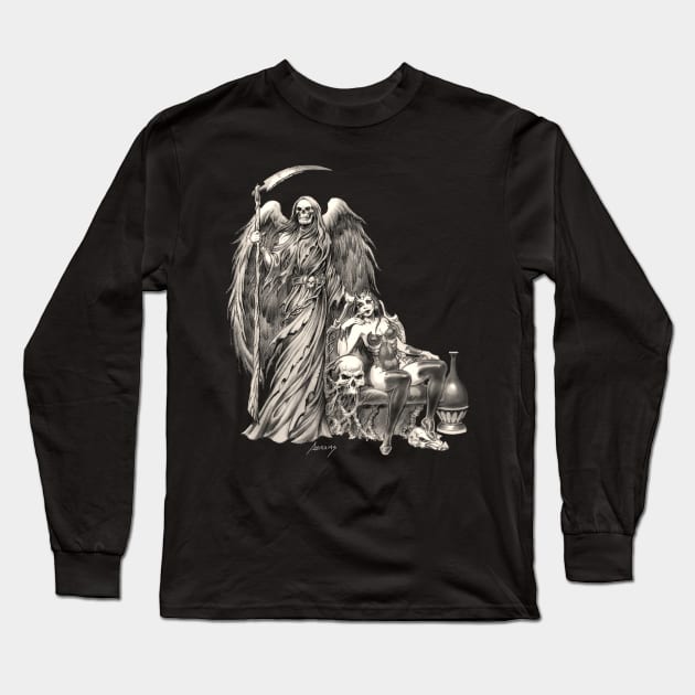 Death and Demon Long Sleeve T-Shirt by Paul_Abrams